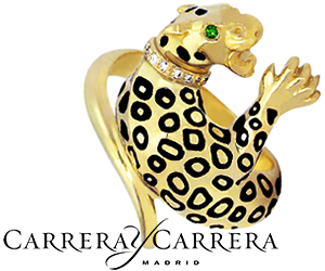 Кольцо Леопард Carrera y Carrera из золота с бриллиантами