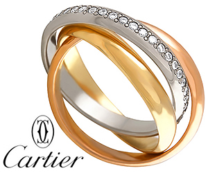 Тройное кольцо Картье с бриллиантами